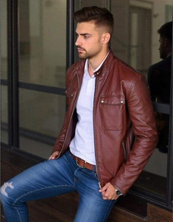 Men's Leather Jacket - Image 2